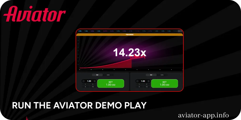 Run the Aviator demo play
