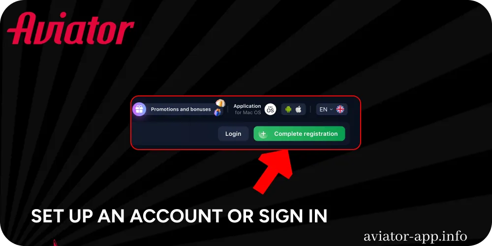 Set up an account or sign in to start playing Aviator demo